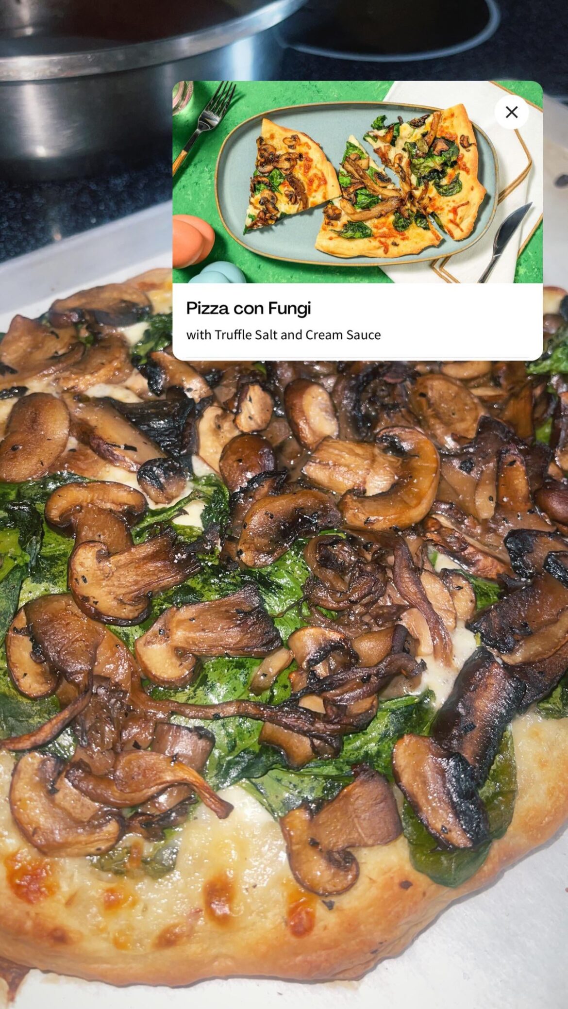 Pizza con Fungi - definitely one of the tastiest things I’ve made so far