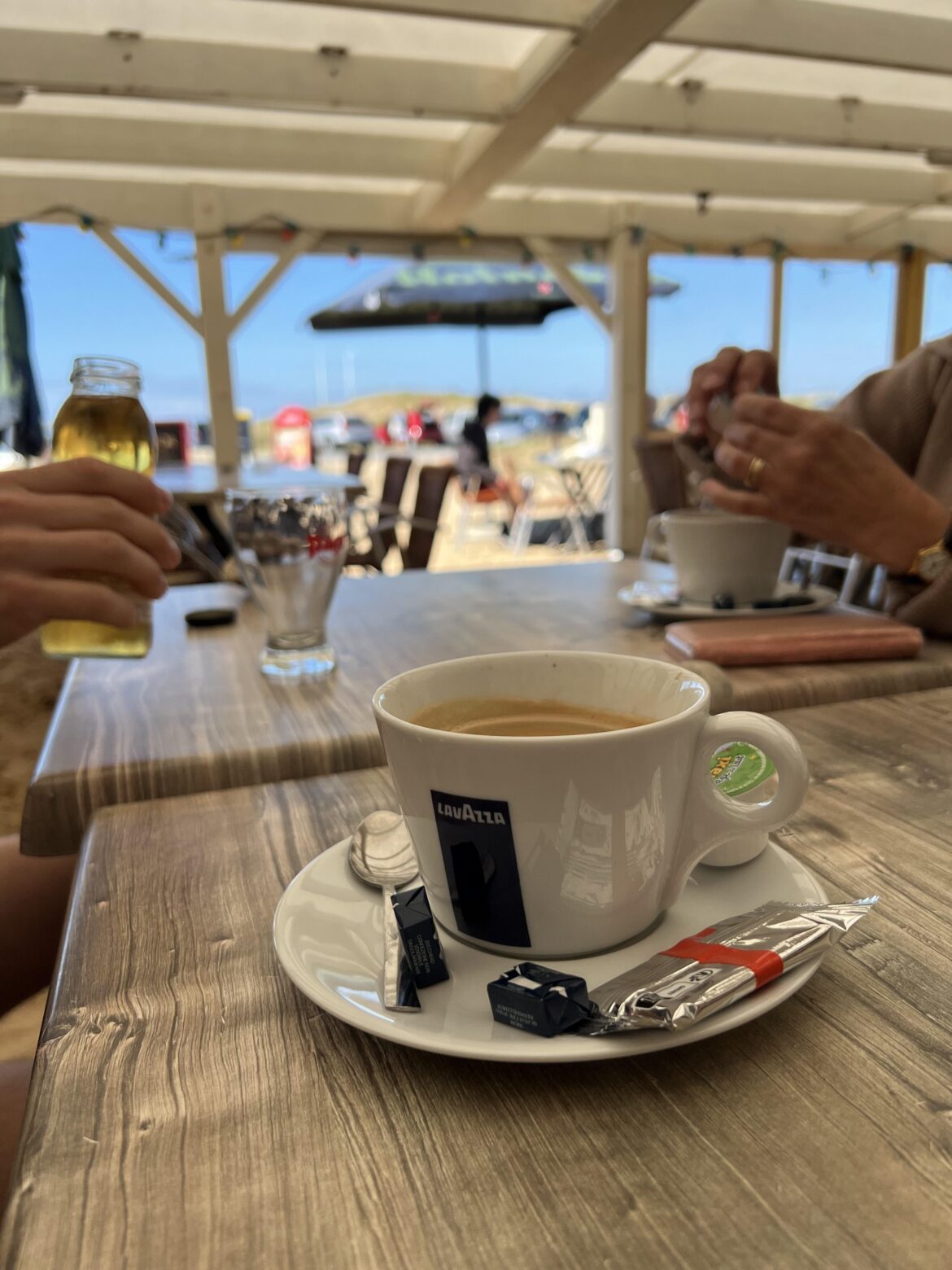 Beach cafe “Le Sunset” at Kerhillio beach, Southern Brittany, France