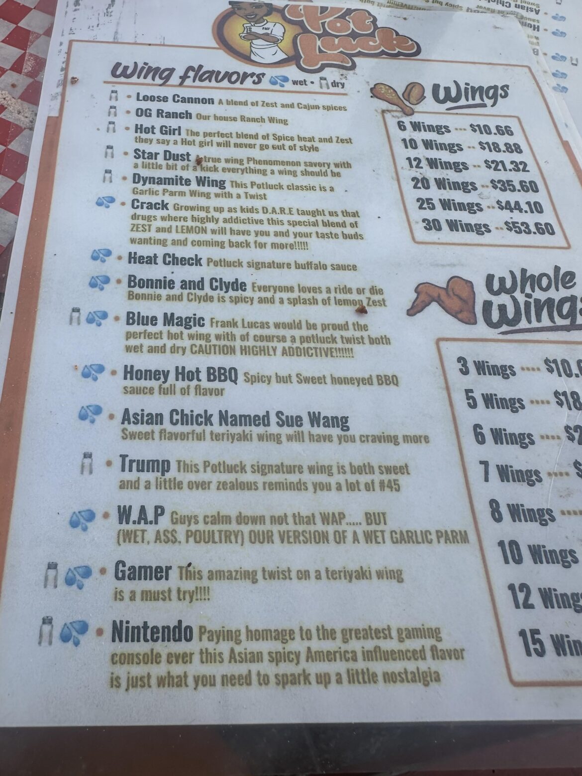 Have y’all ever tried these wings from Pot Luck off Menchaca? I randomly ordered since I live nearby and their reviews were good. I’m was seriously very content with the Asian Chick Named Sue Wang.