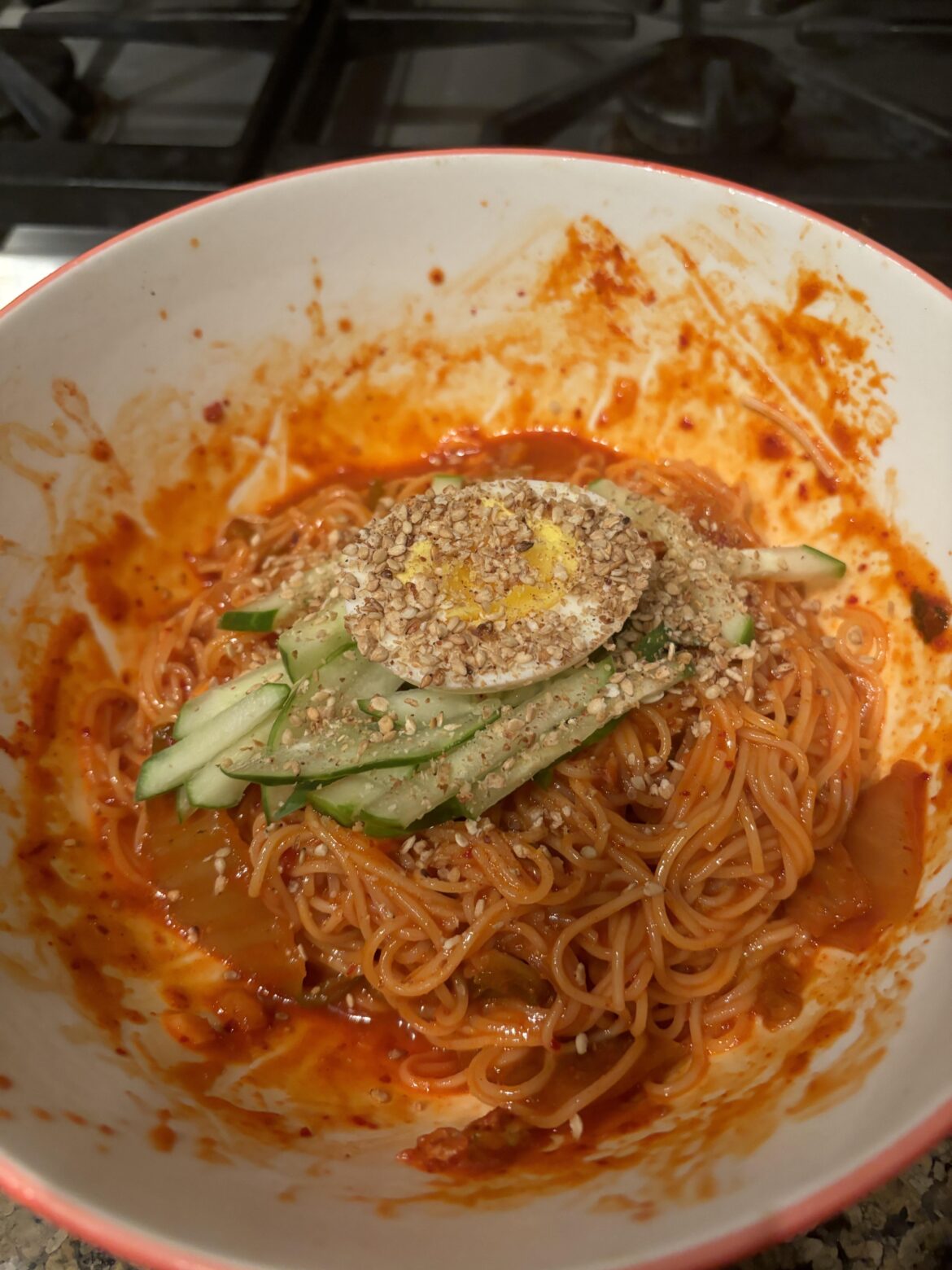 first time making bibim-guksu (‘twas delicious!)