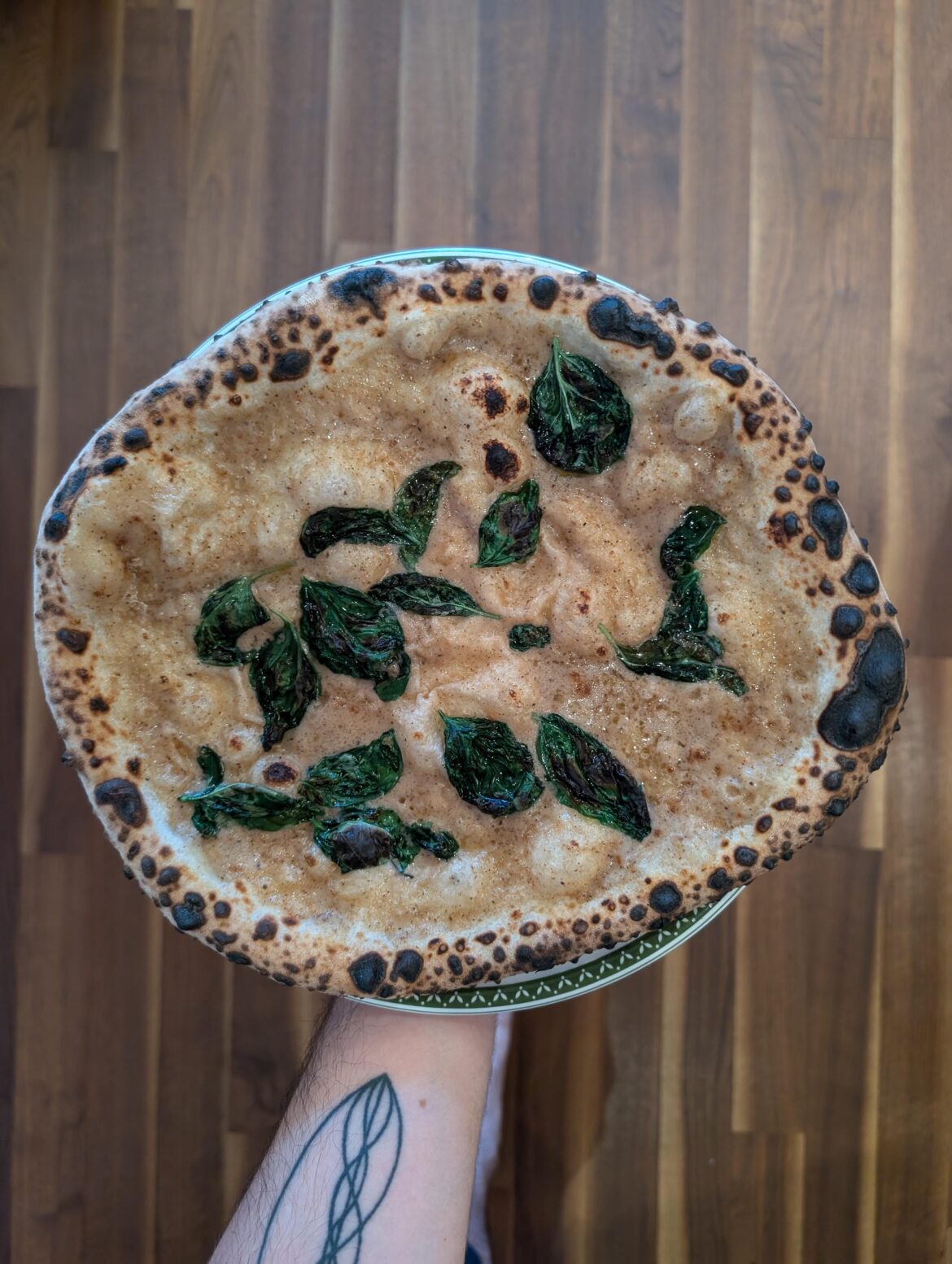 Truffle cream and basil