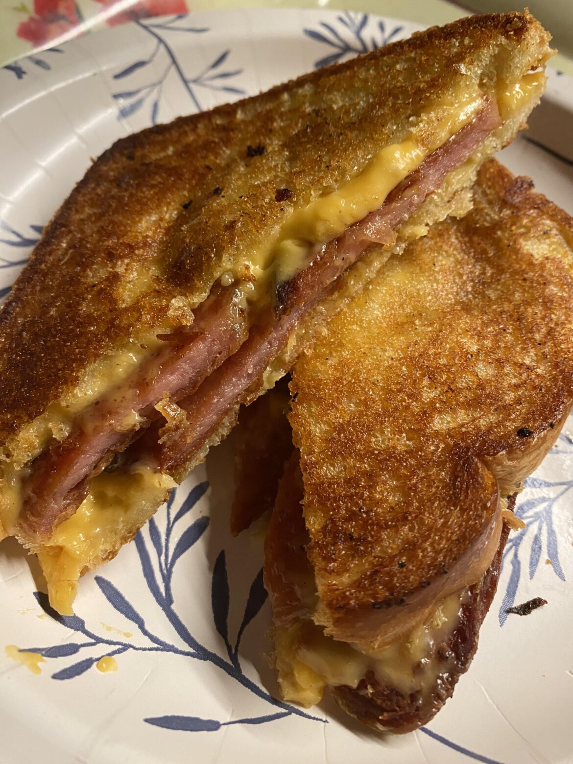 Grilled spam and cheese melt
