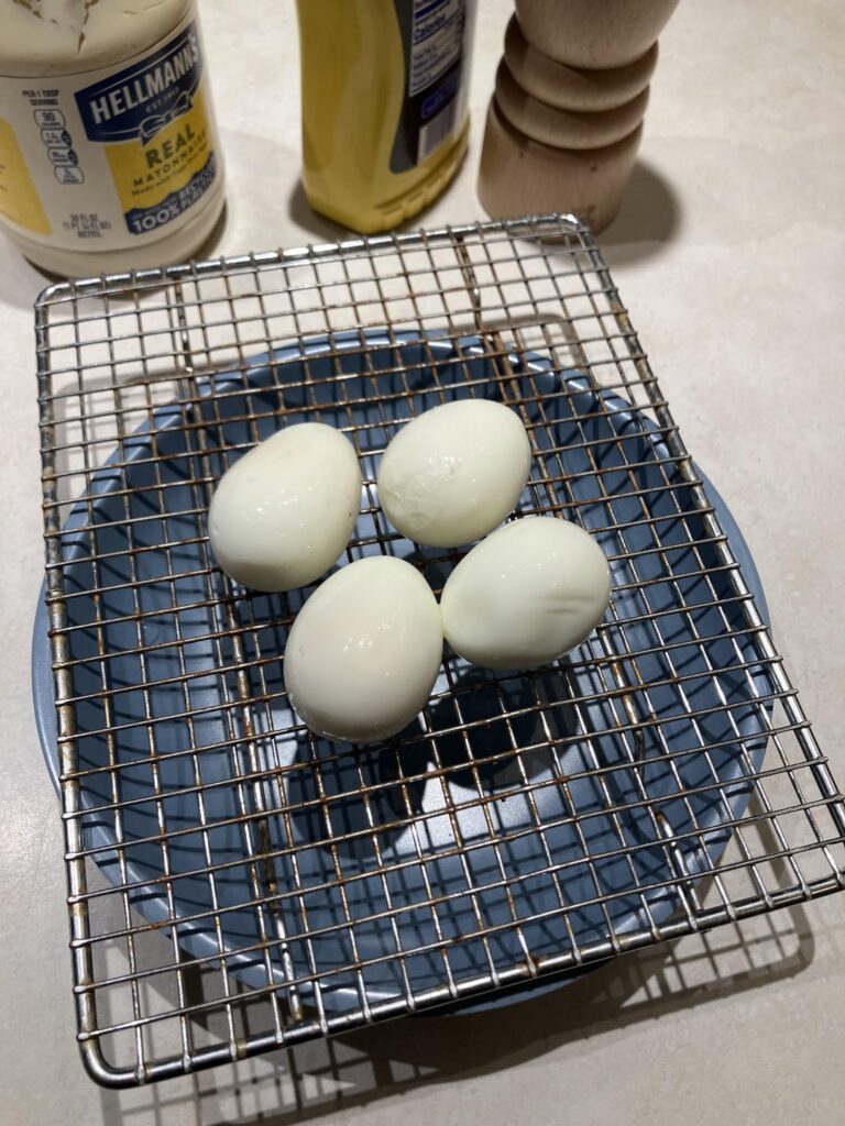 How do you prep your eggs for an egg salad sandwich?