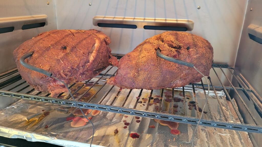 1st smoke achieved on my new Pitt Boss. 2 13ish lb pork butts.