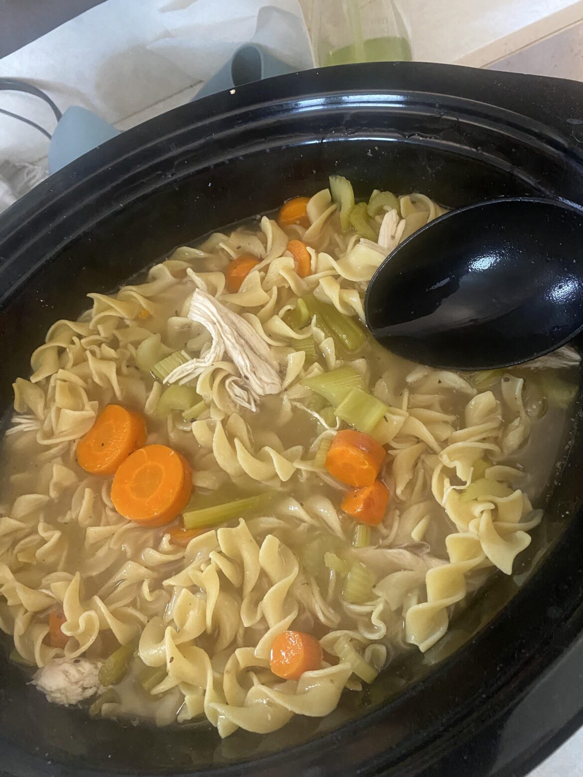 Slow cooker chicken noodle soup