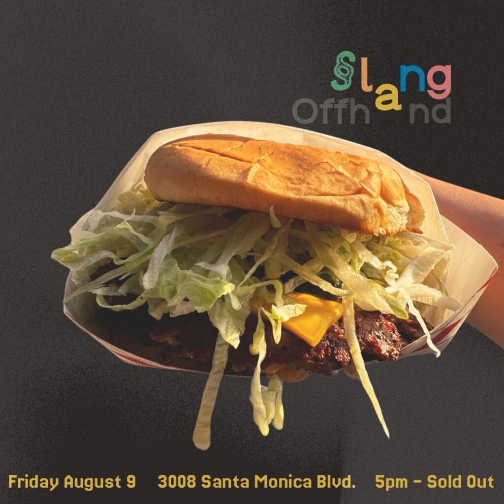 Burgers at Offhand Friday night!