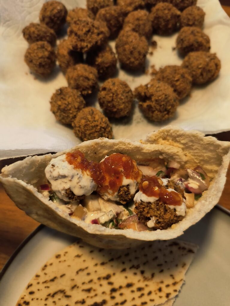 Falafel, Tahini, Hummus & Mediterranean Salad