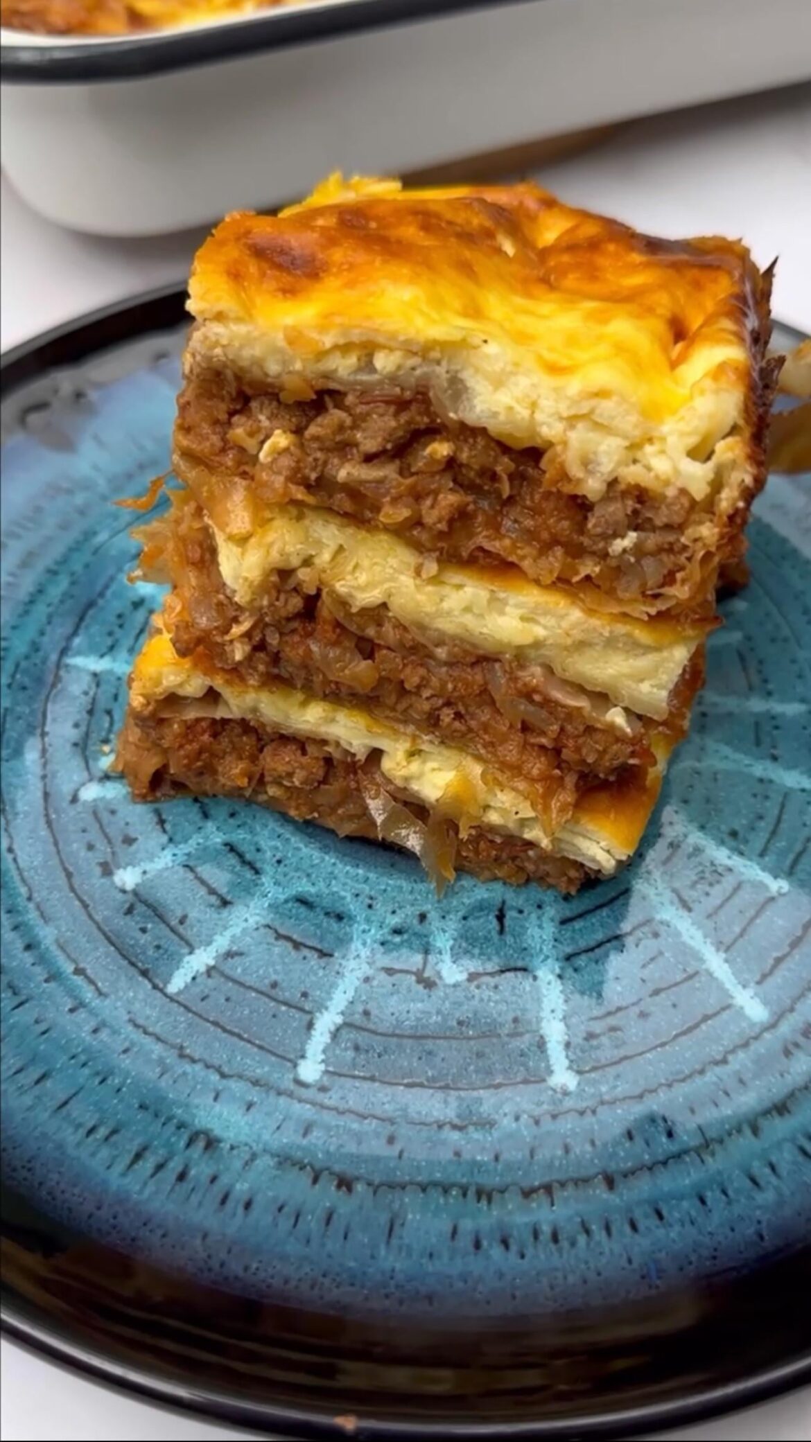Turkish Borek with meat and cheese