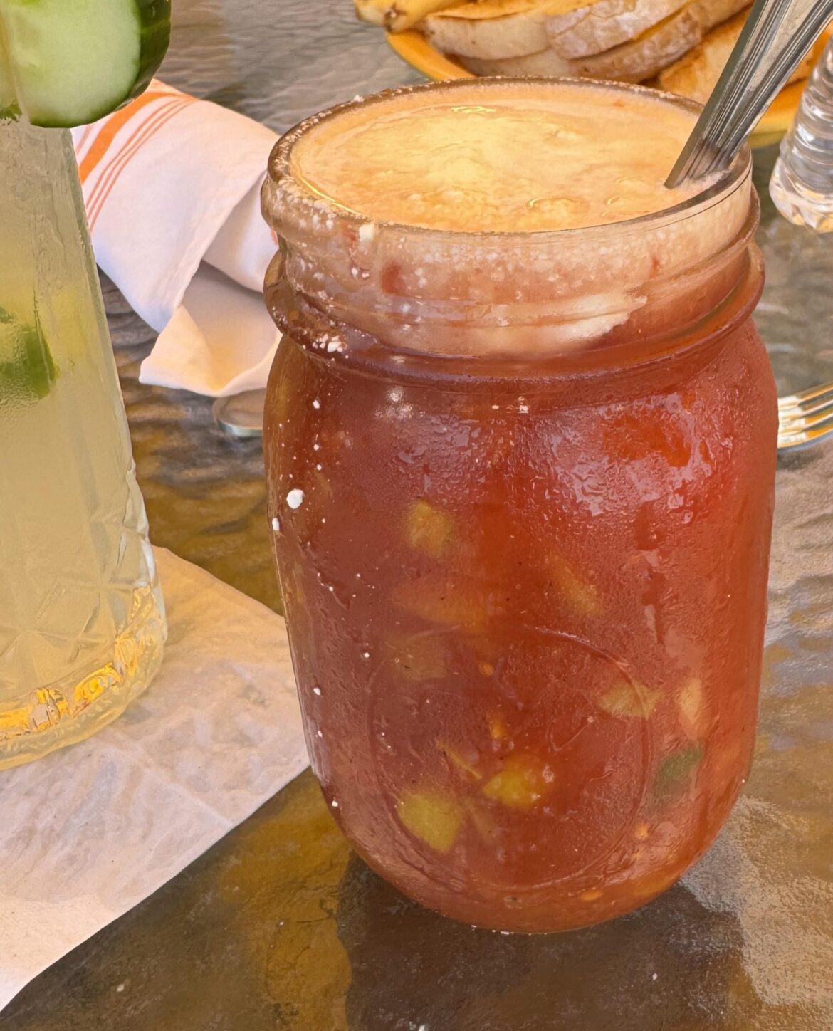 Gazpacho in a mason jar 😫 Mackinac Island, Michigan