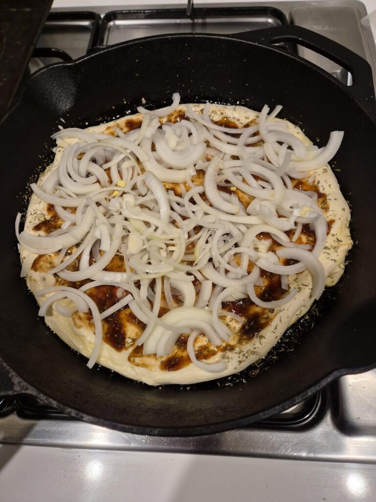 onion and three cheese pizza