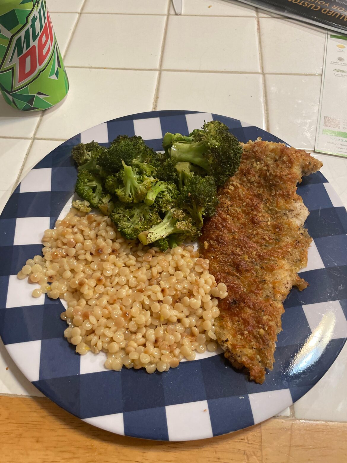 Mozzarella & Herb Chicken w/Couscous and Broccoli