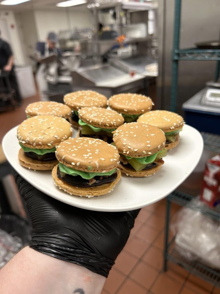 I made hundreds of cheeseburger macarons!