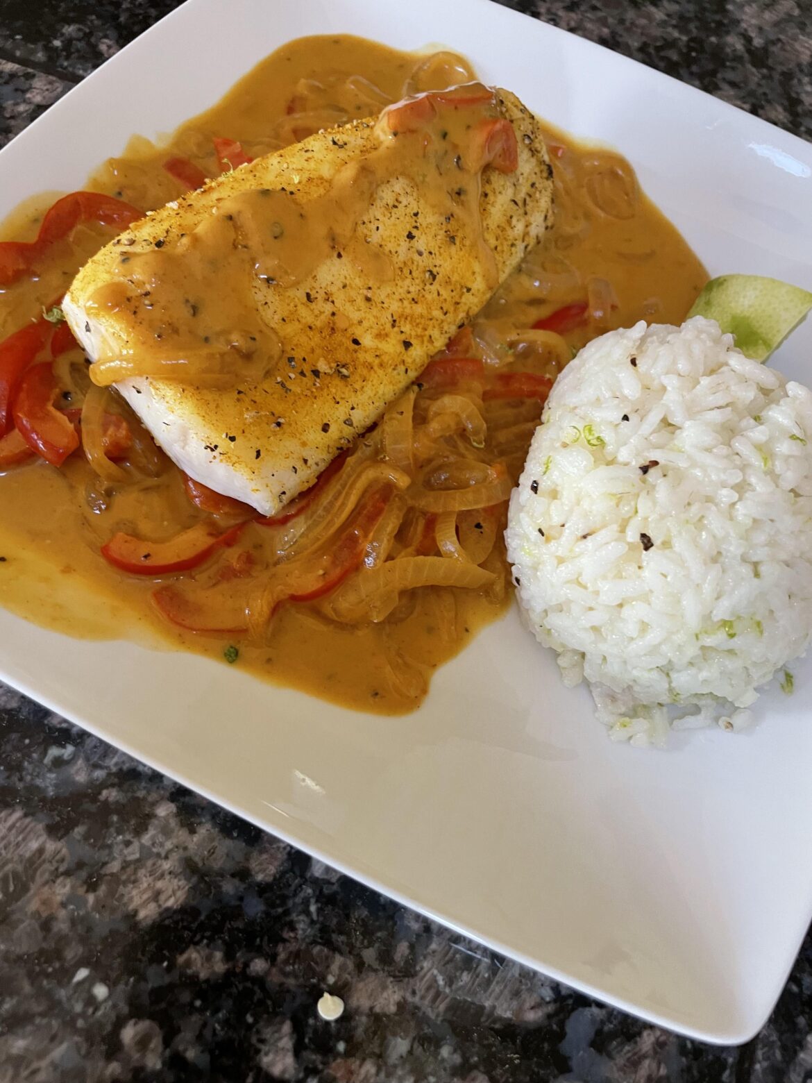 Cobia with Thai style coconut curry ❤️