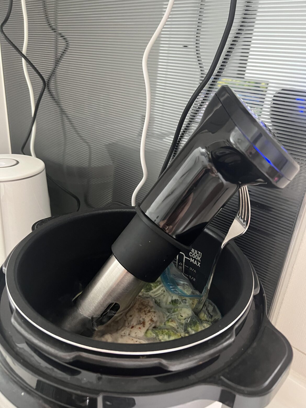 Janky ass contraption supported by thoughts & prayers, and a fork