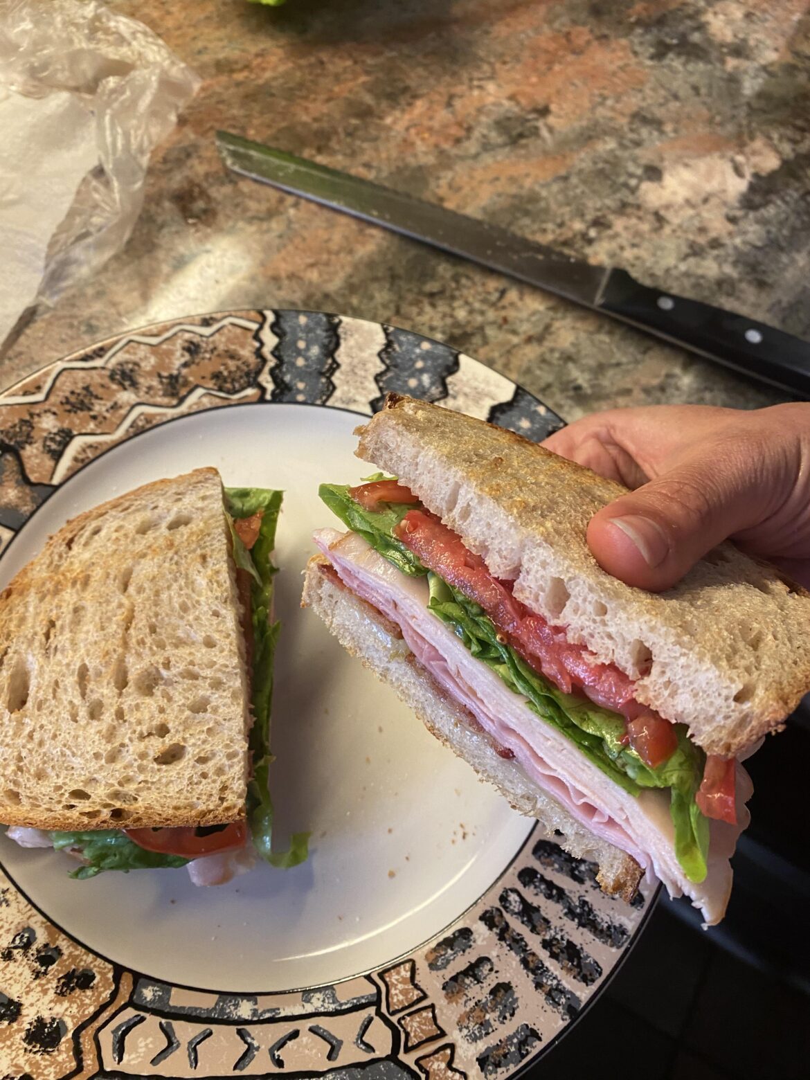 Club on homemade bread