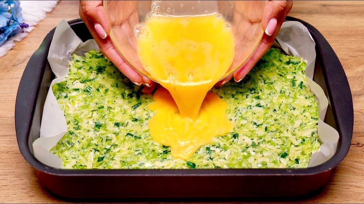 Dinner in 10 minutes! Just grate zucchini and add eggs! Very quick zucchini casserole recipe!