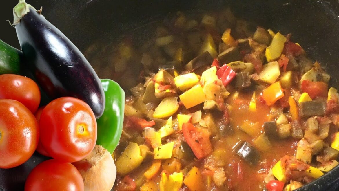 Traditional Ratatouille recipe: Wood stove cooking in the country
