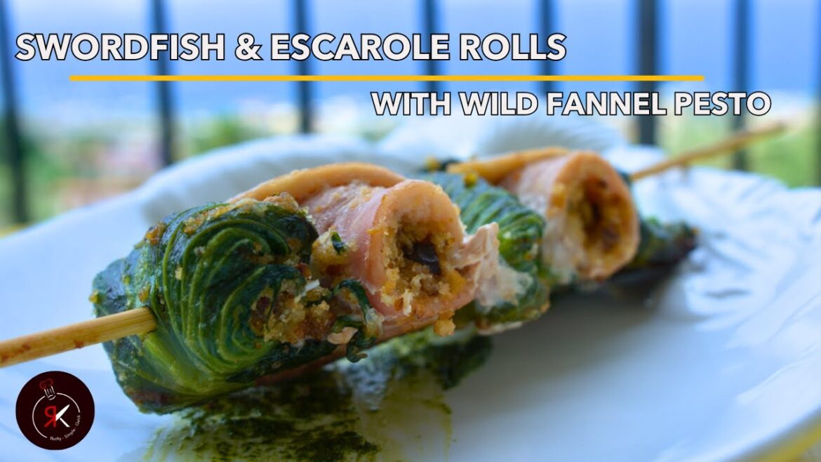 Sicilian Stuffed swordfish and escarole rolls - Easy Dinner Recipe