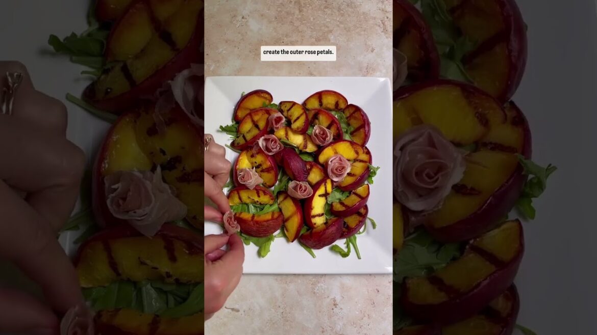 Grilled Peach & Burrata Salad #viralvideo #viralshorts #foodie #foodlover #recipe #shortrecipe