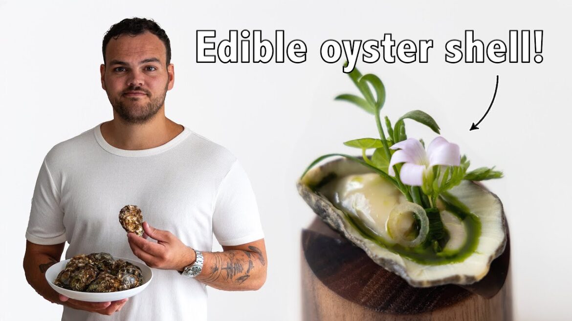 Crispy Oyster Crustade Amuse! Fine Dining Edible Oyster Shell | Oyster Cream | Samphire Vinaigrette