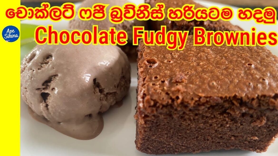 චොක්ලට් බ්‍රව්නීස් හරිම රසට | Chocolate Fudgy Brownies | chocolate fudge brownie | brownie Recipe