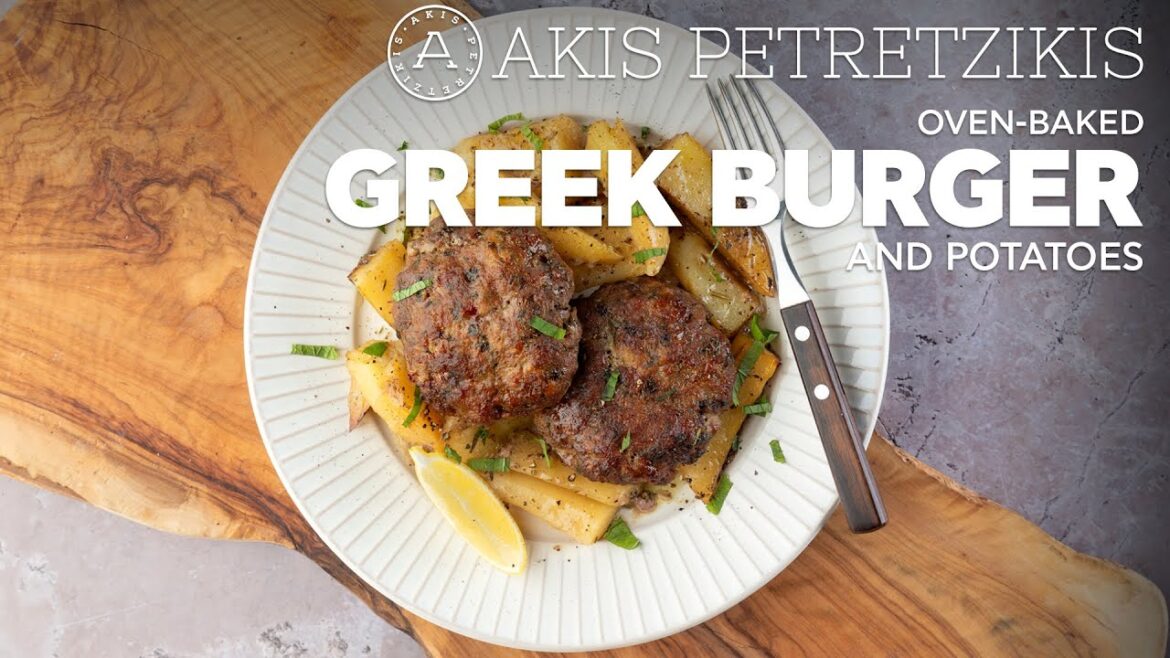 Oven-Baked Greek Burgers and Potatoes | Akis Petretzikis Oven-Baked Greek Burgers and Potatoes | Akis Petretzikis
