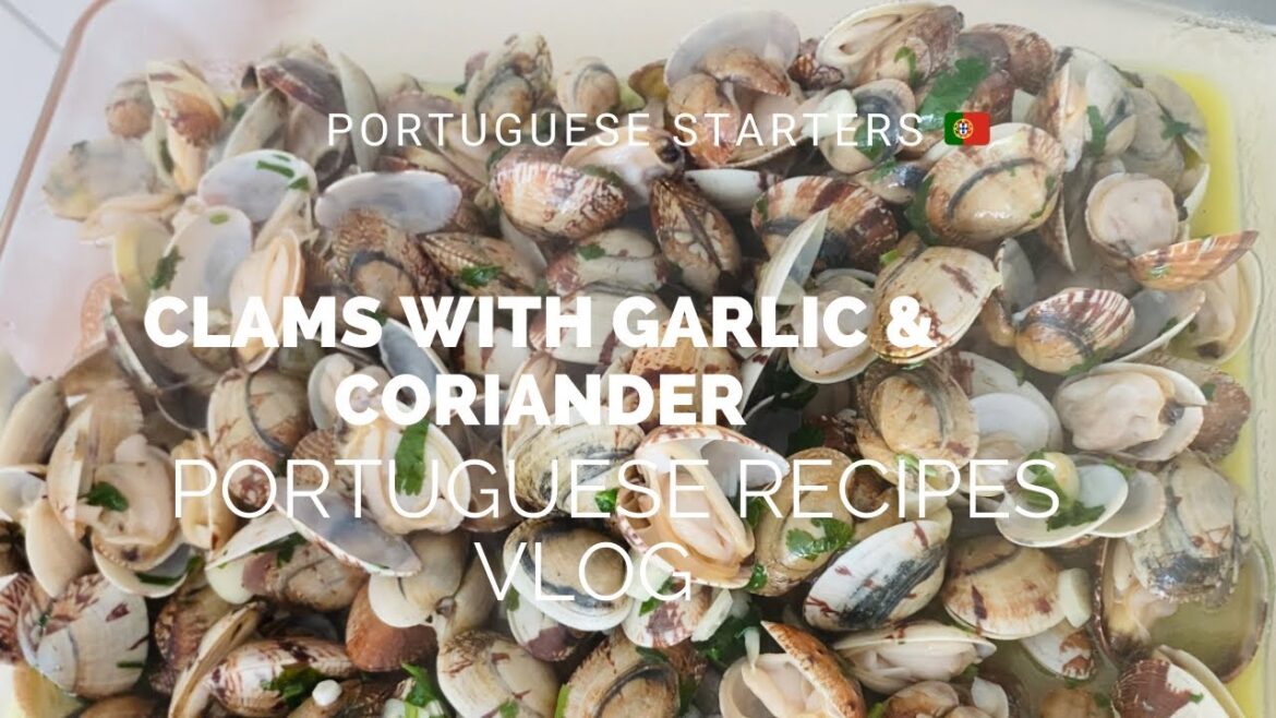 DELICIOUS PORTUGUESE CLAMS IN WHITE WINE GARLIC & CORIANDER SAUCE!