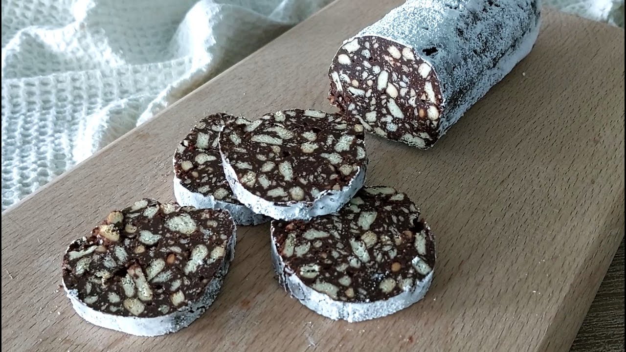 NoBake Chocolate Salami Easy Italian Dessert without eggs/butter