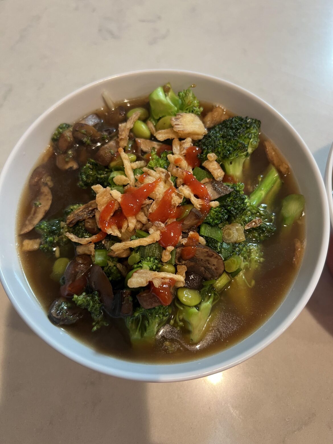 Vegan mushroom and soy ramen