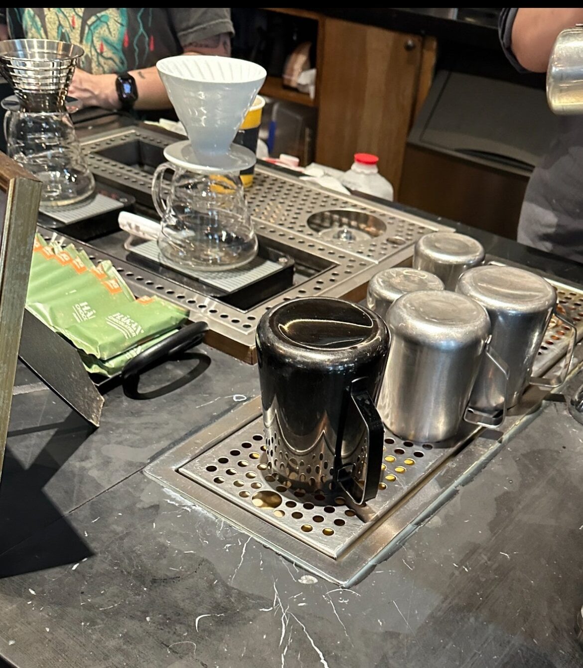 Where do you keep your milks during service?