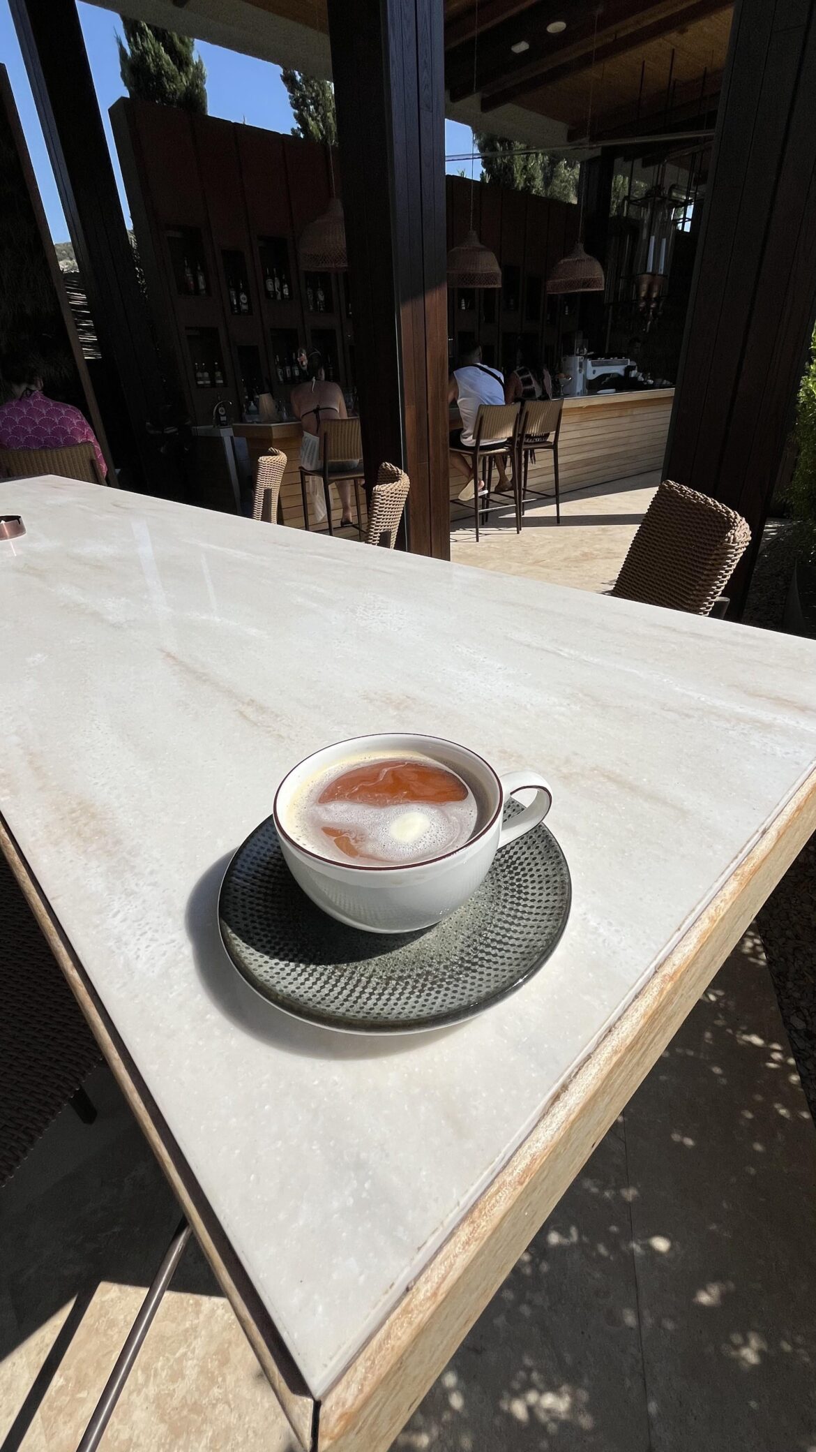 coffee brewed with butter and then topped with ice cream by instagram onur.suran in Bodrum Voyage Otel Coffee Corner - Turkiye