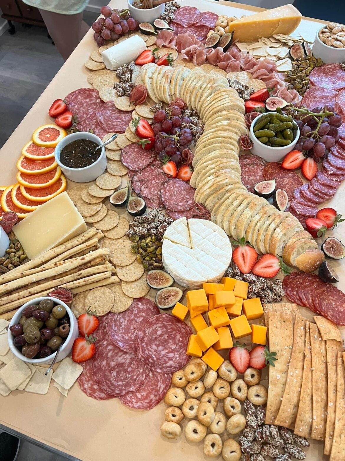 My 11 year old daughter wanted to make her own cheese table for her birthday. Not bad, kid.