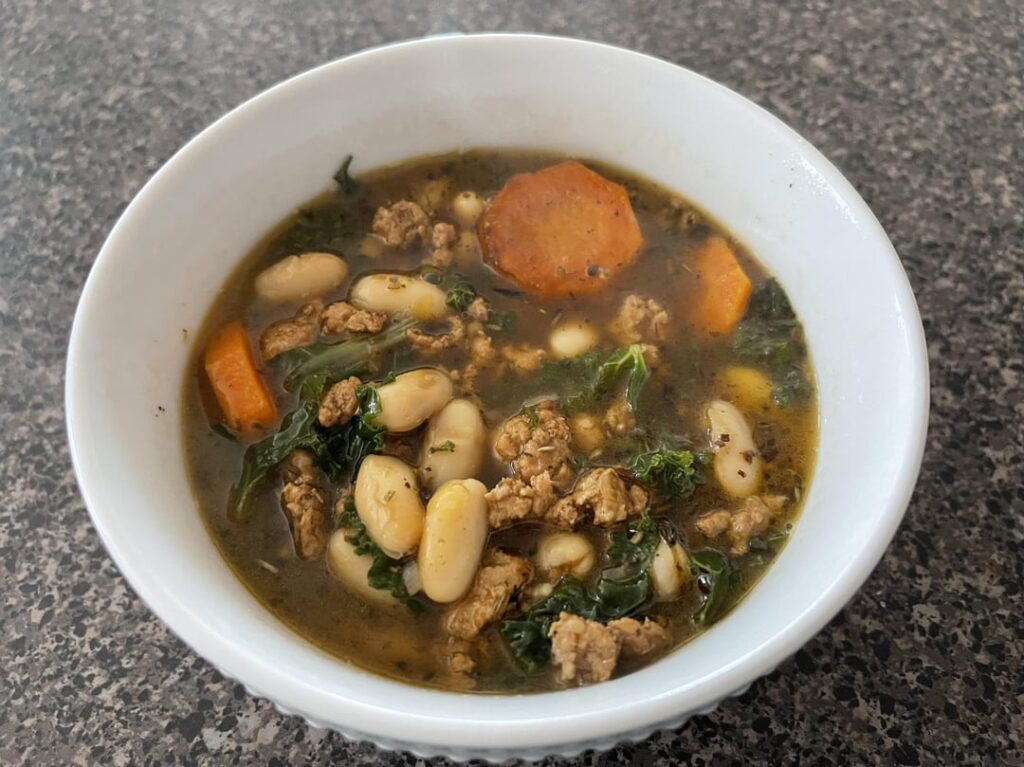 One Pot Pork Cannellini Kale Soup…lacks in seasoning. Review Below ⬇️ One Pot Pork Cannellini Kale Soup…lacks in seasoning. Review Below ⬇️