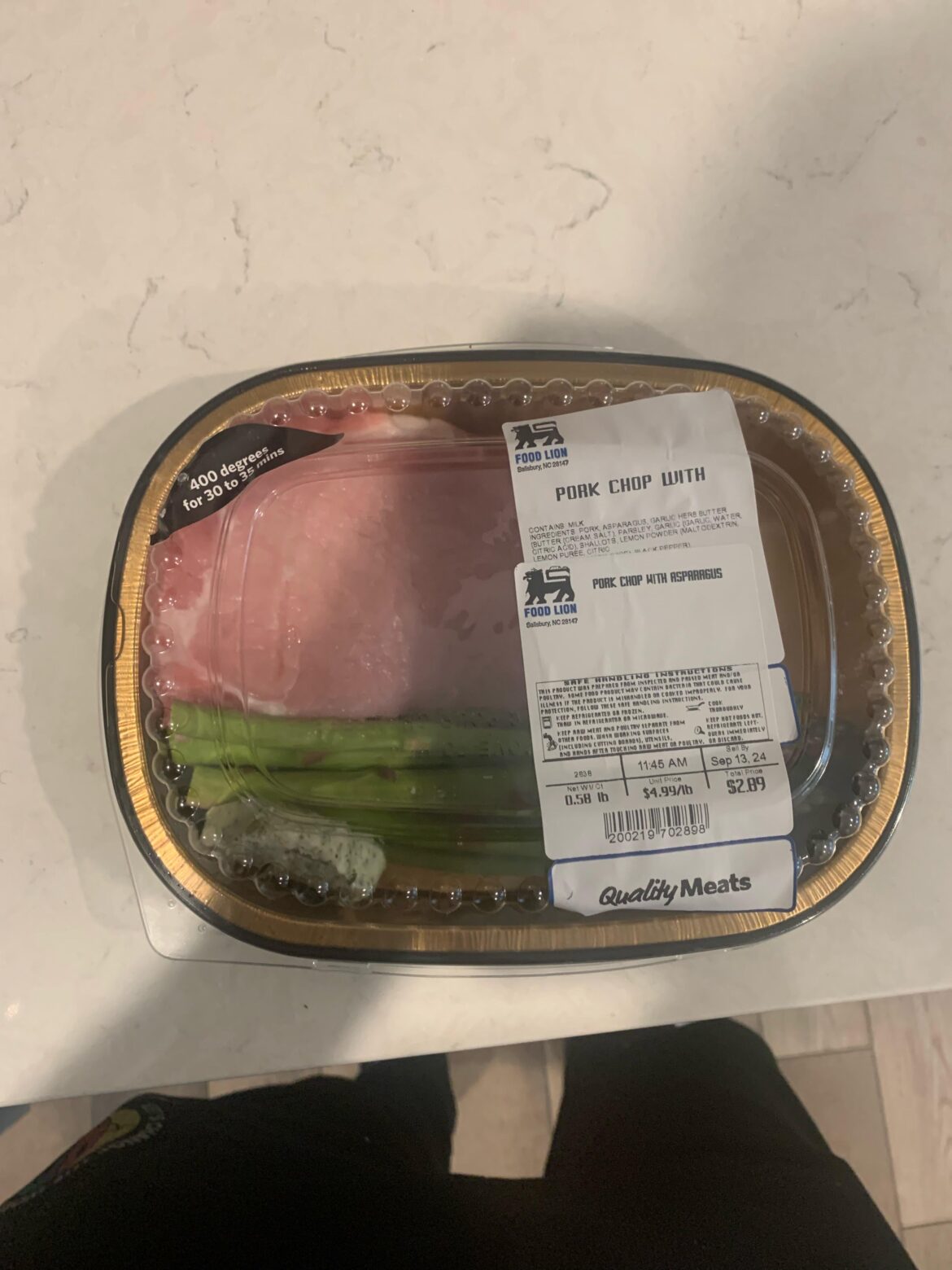 Anyone have a food back for now to cook this? It says 400 degrees for 30-35 minutes but I don’t know if it’s everything, if you’re supposed to take the herb butter out or?