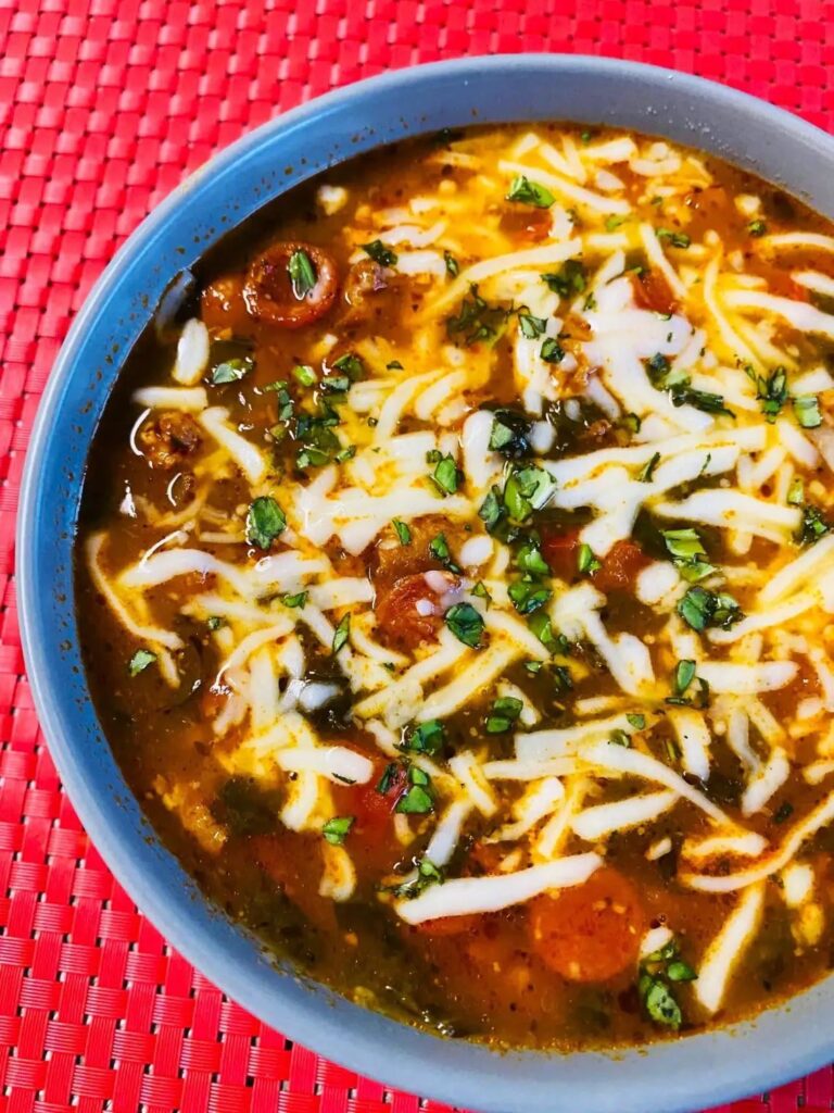 Slow cooker pizza soup, can’t wait to make it again tomorrow for our football party