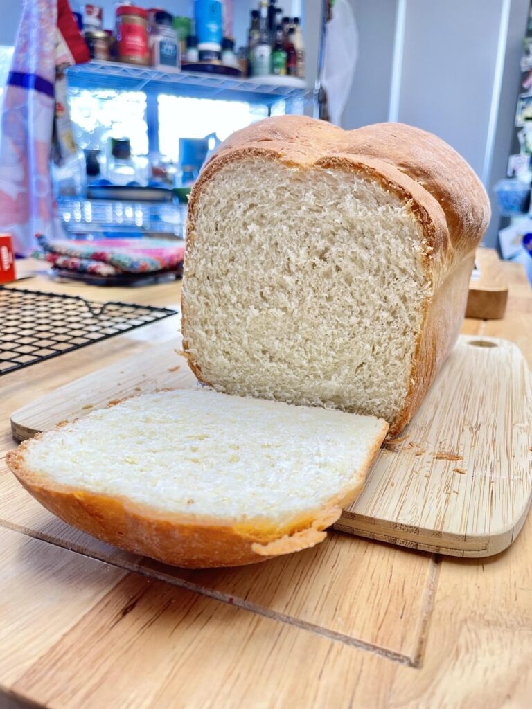 I experimented today by adding unflavored protein powder to my loaf! She’s a chonky beauty.