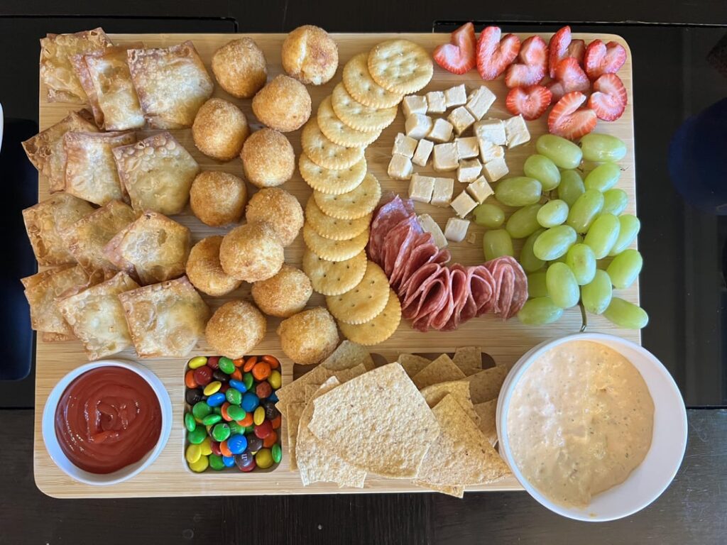 Half charcuterie half game-day apps