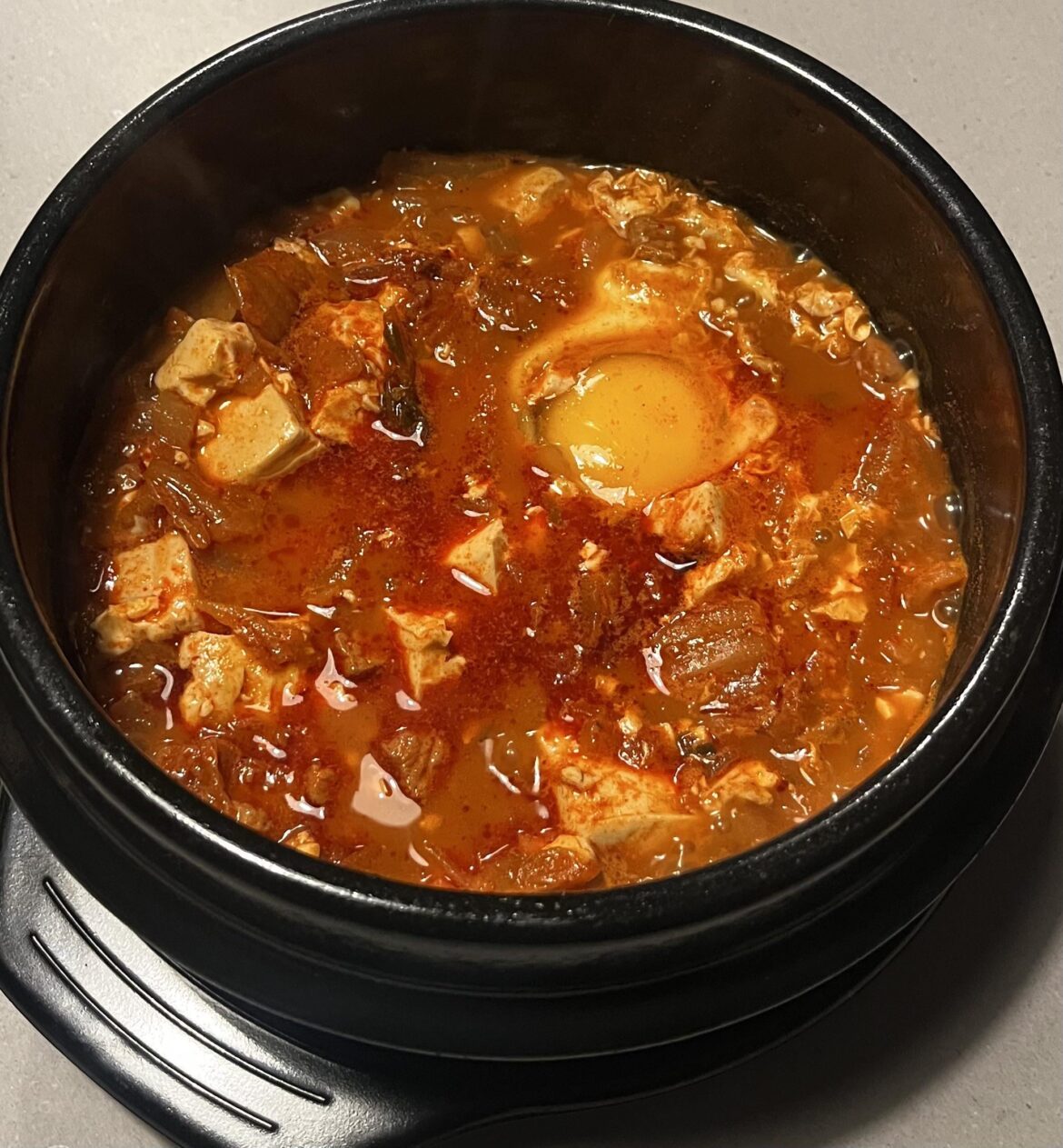 Because I can’t tolerate spice anymore, I made sundubu-jjigae with 3/4 Hungarian paprika to 1/4 gochugaru. I liked it. Am I going to hell?