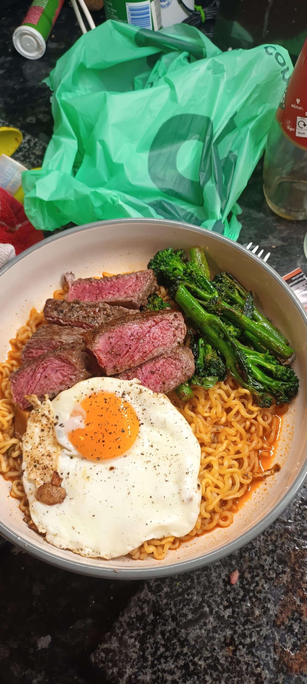 Steak and noodles