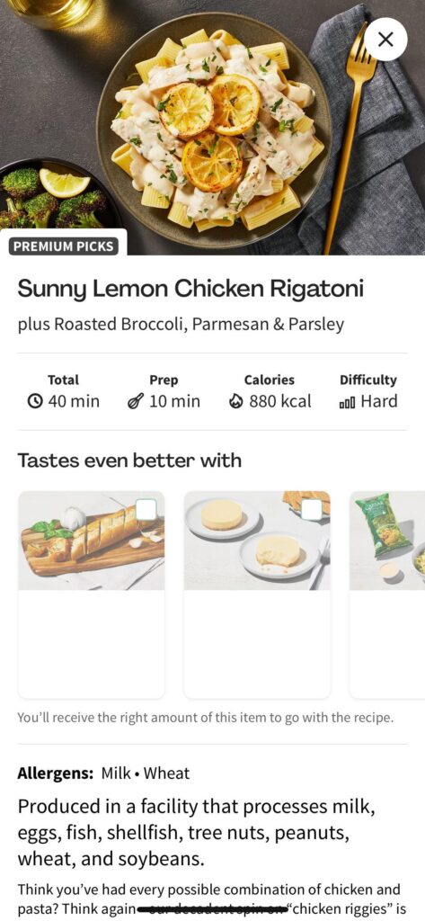 What makes meals “premium”