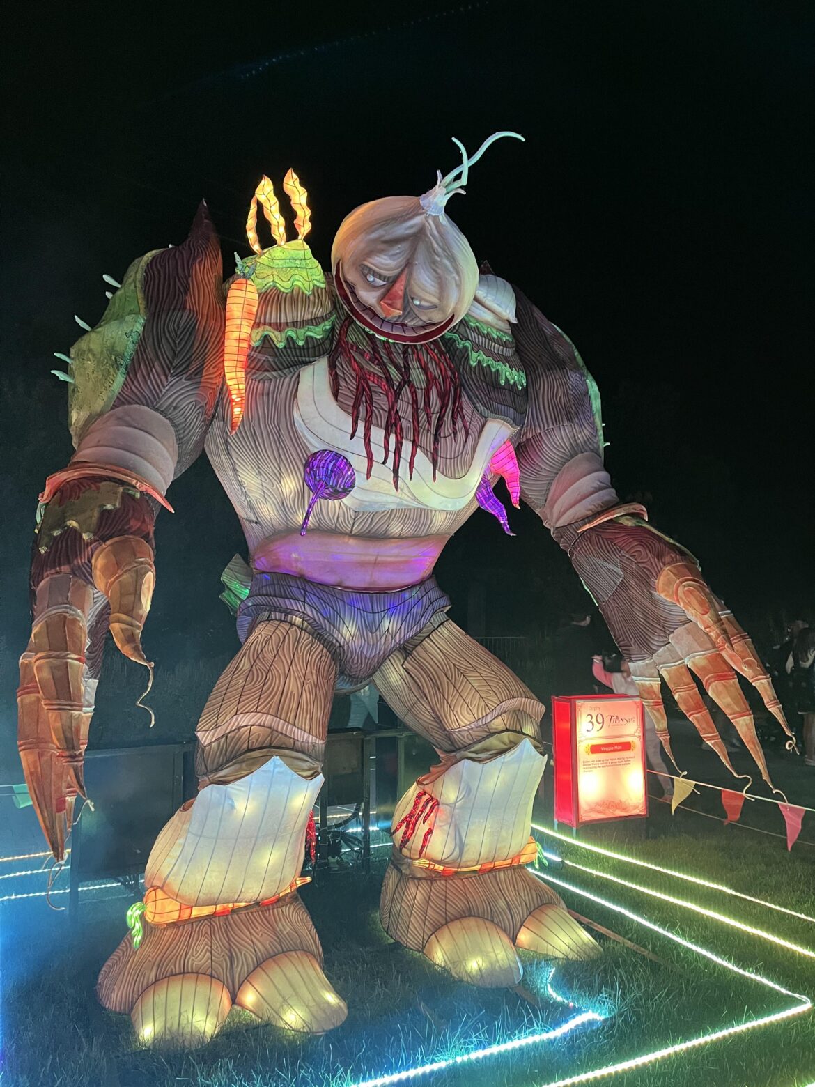 Thought of you guys when I saw this onion monster at a light show