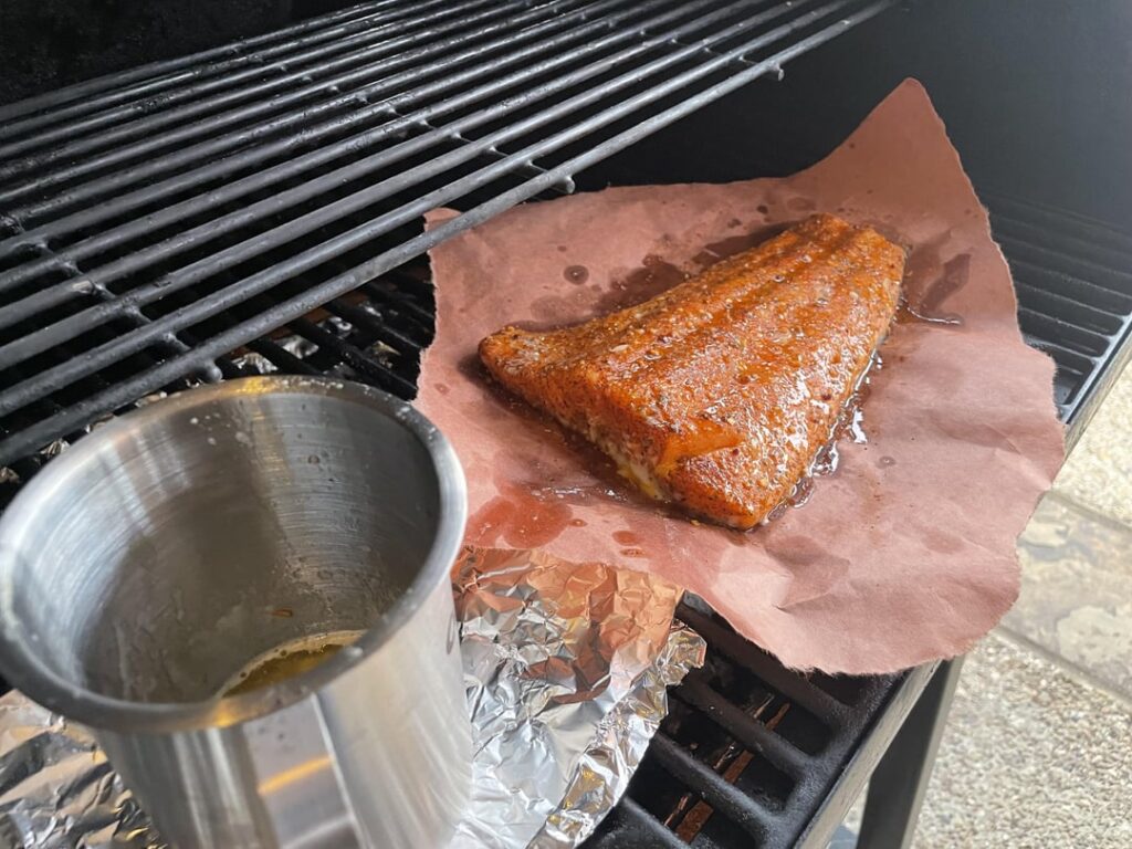Cajun Salmon w/ a garlic honey butter glaze
