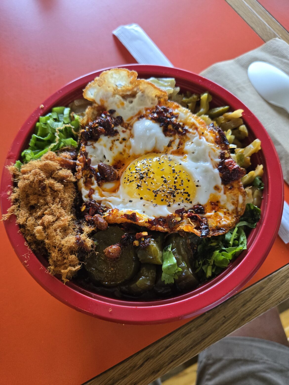 Congee and avocado toast for brunch at Fatty Mart, Mar Vista