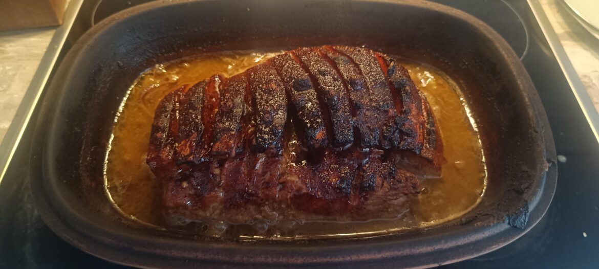 Drunkenly made pork back.