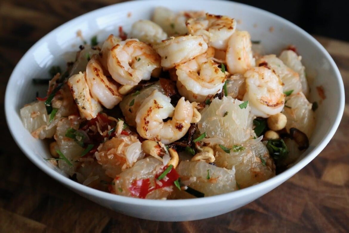 Yam Som O Thai Pomelo Salad with Shrimp