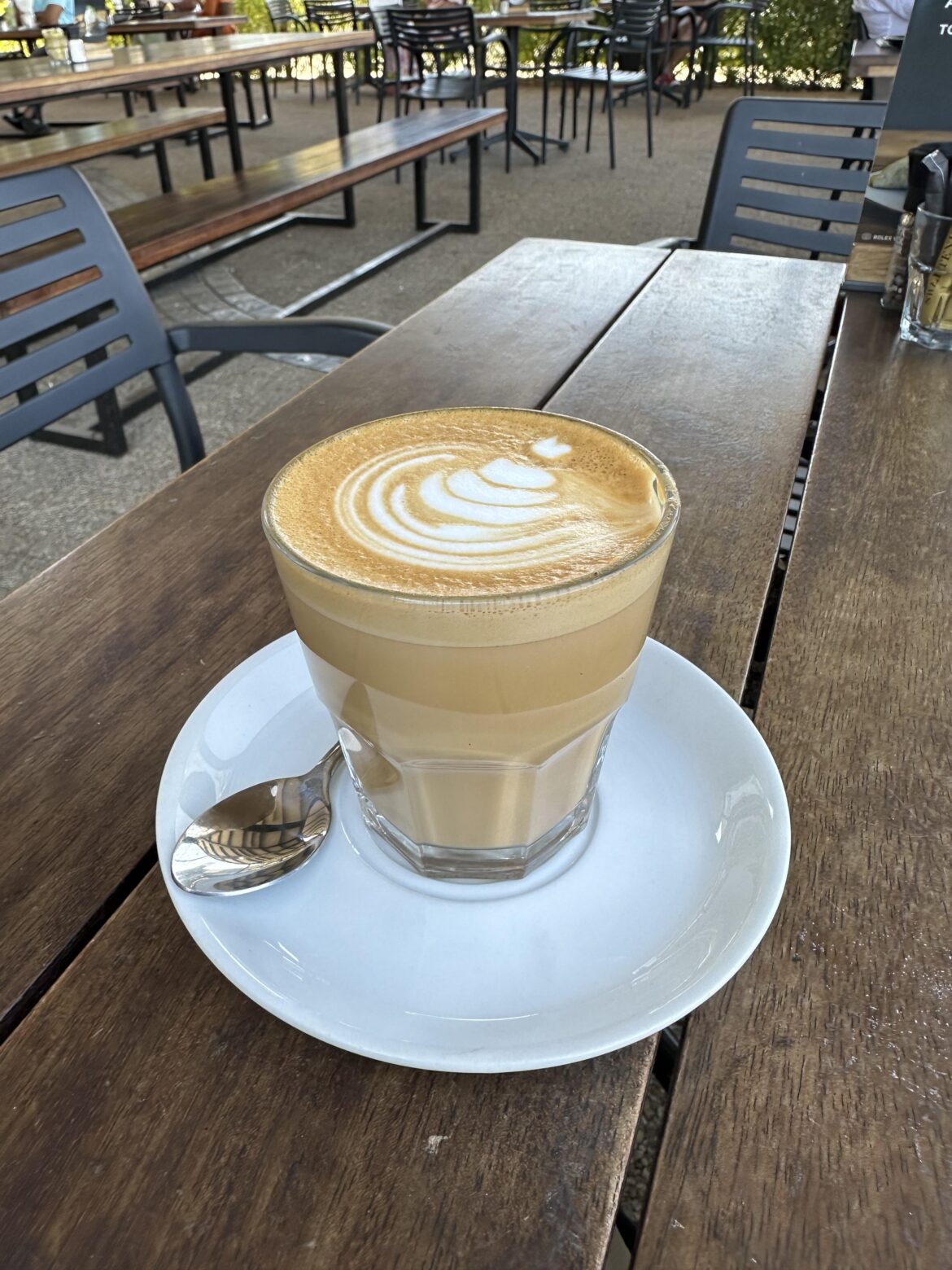 Not sure if this counts, but this restaurant serves coffee in glasses, which is too hot to hold even though the temperature of the coffee is fine.