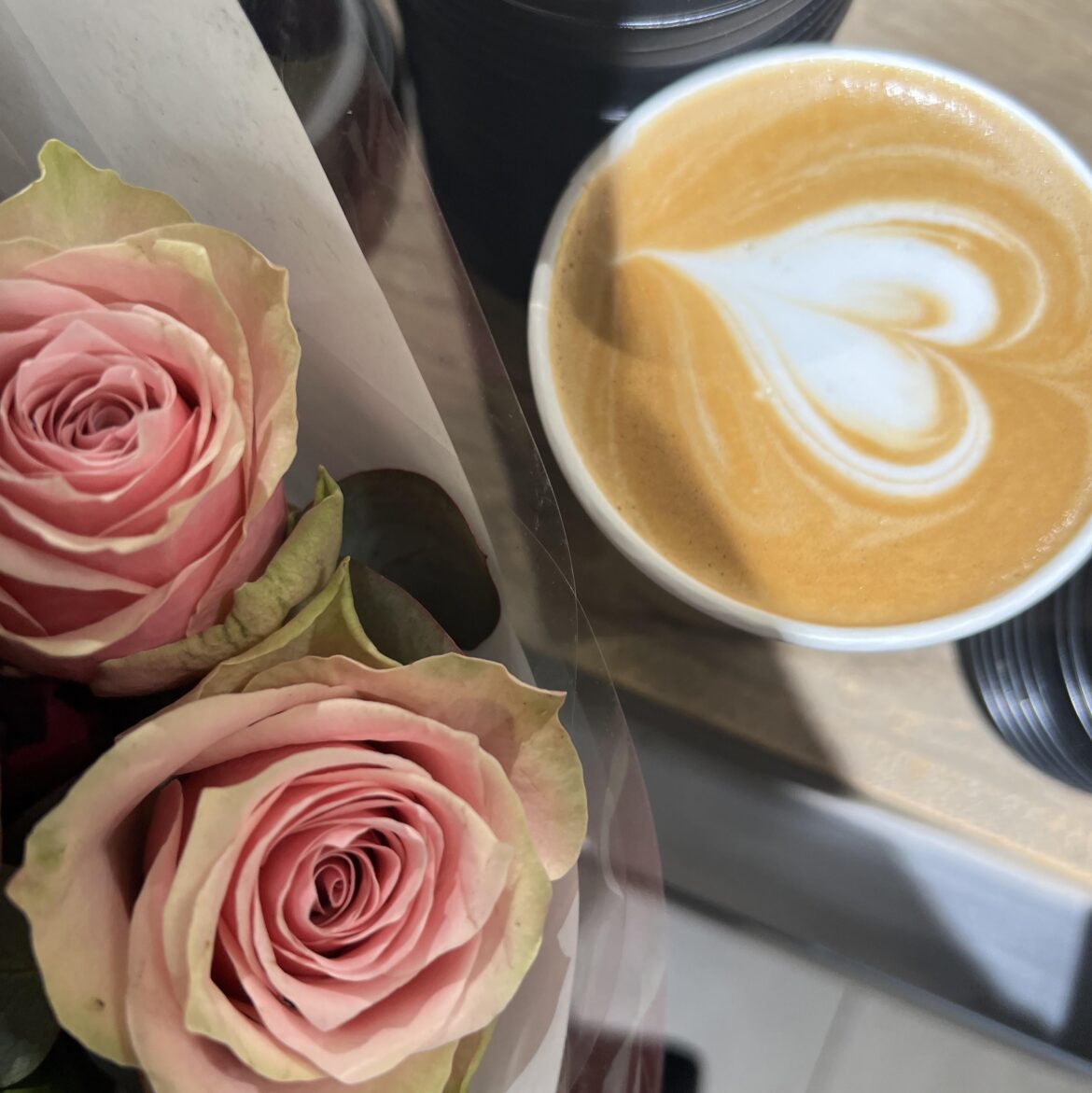 coffee and 💐 from earlier