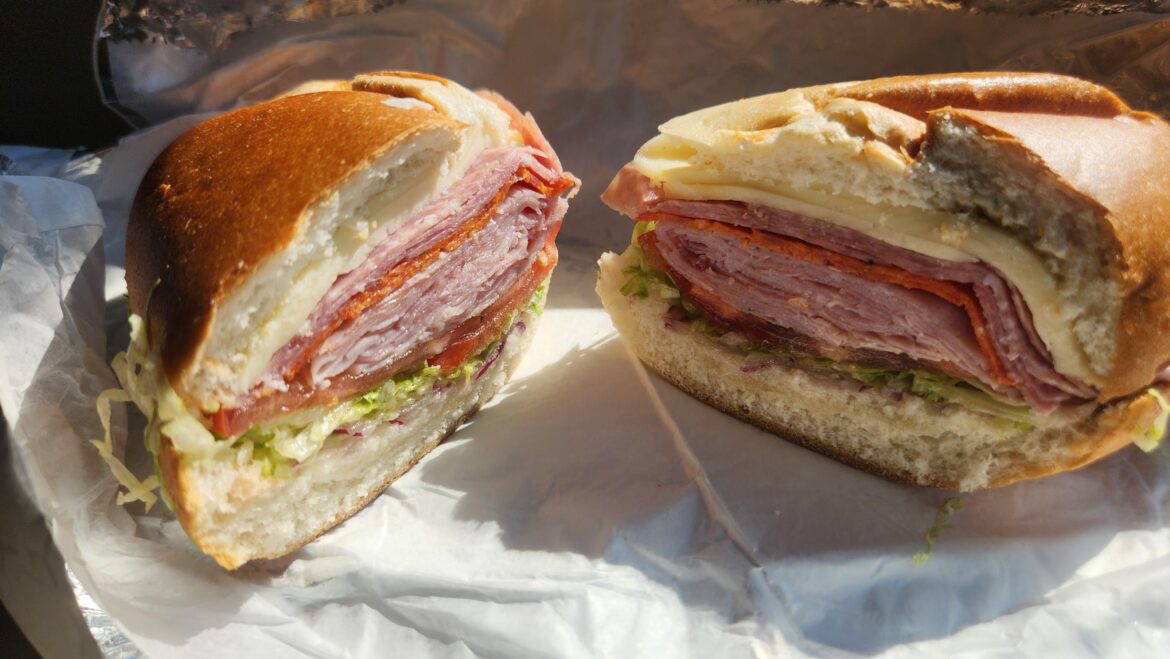 Salami, pepperoni, ham and provolone from a bagel shop here in NJ