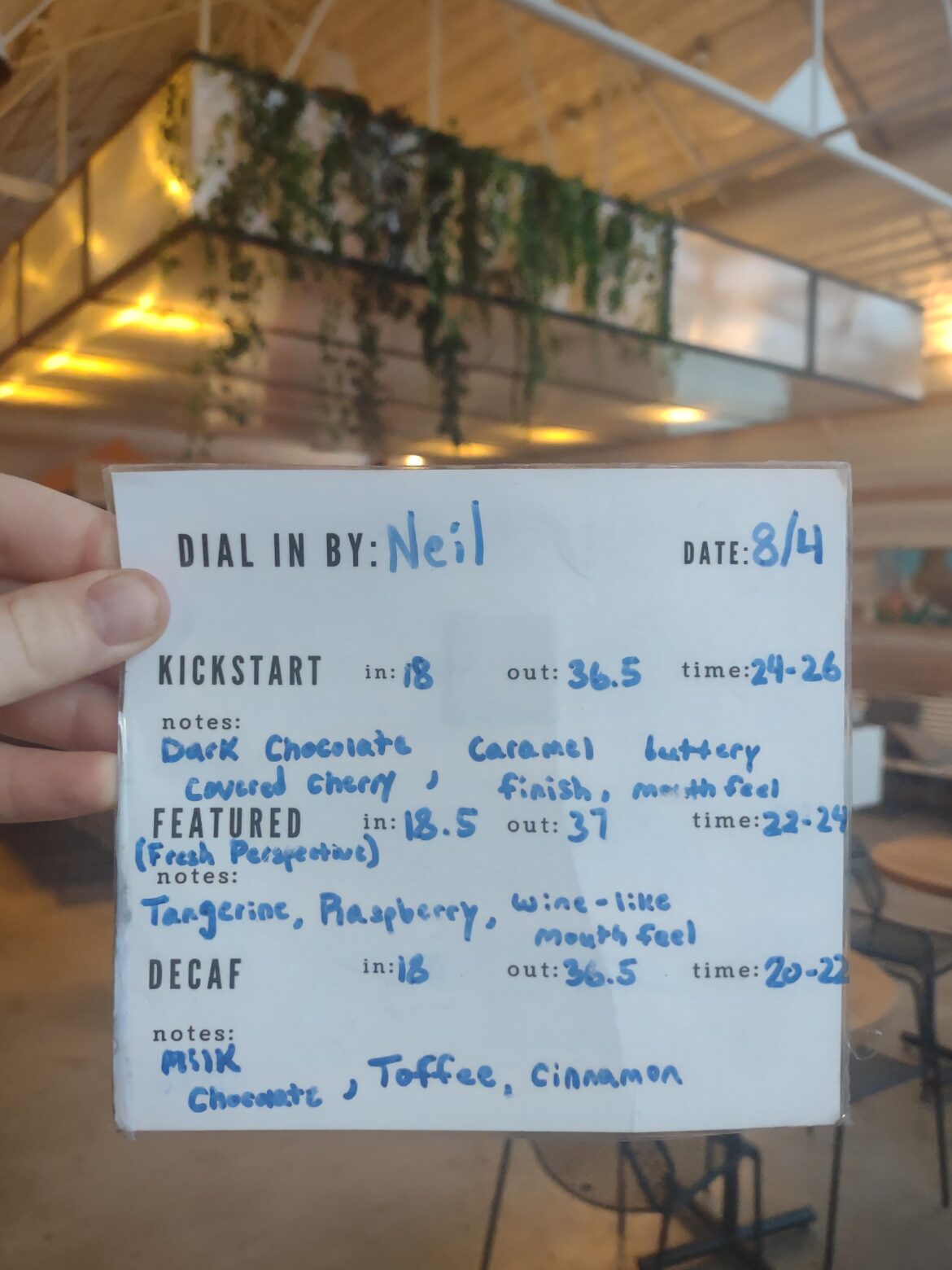 This morning's dial-in! What're y'all pulling today?