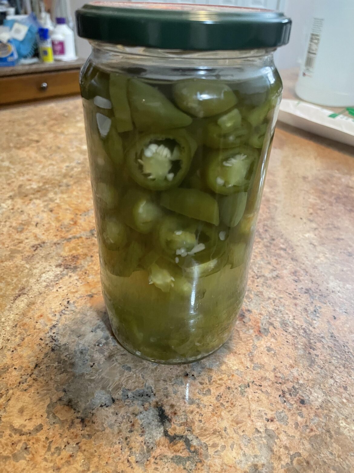Made some pickled jalapeños from some peppers my coworker gave me